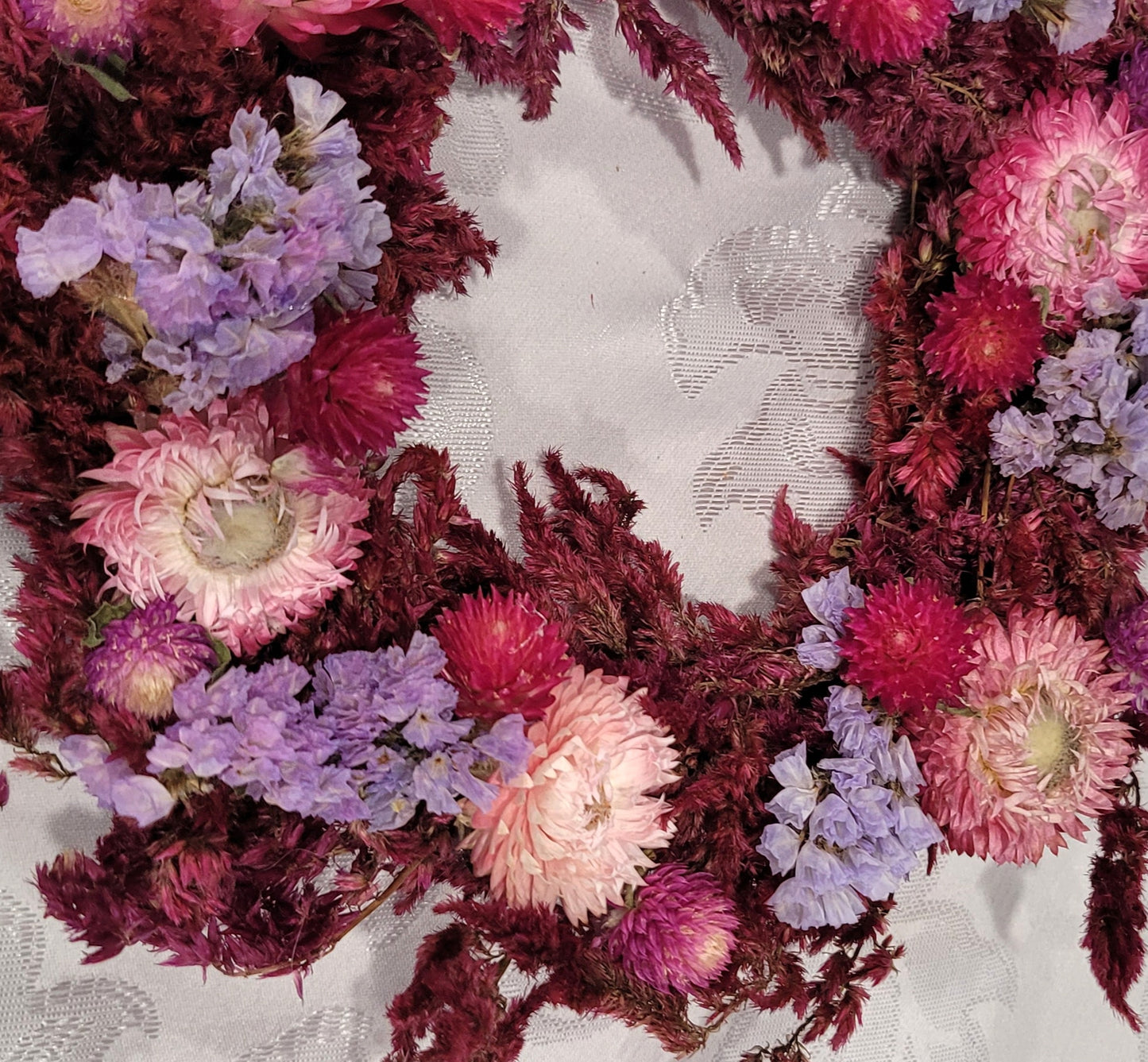 Burgundy, Pink and Lavender Wreath