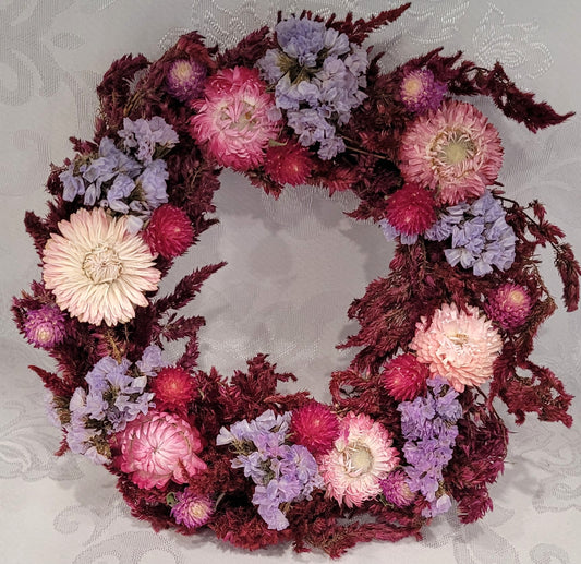 Burgundy, Pink and Lavender Wreath