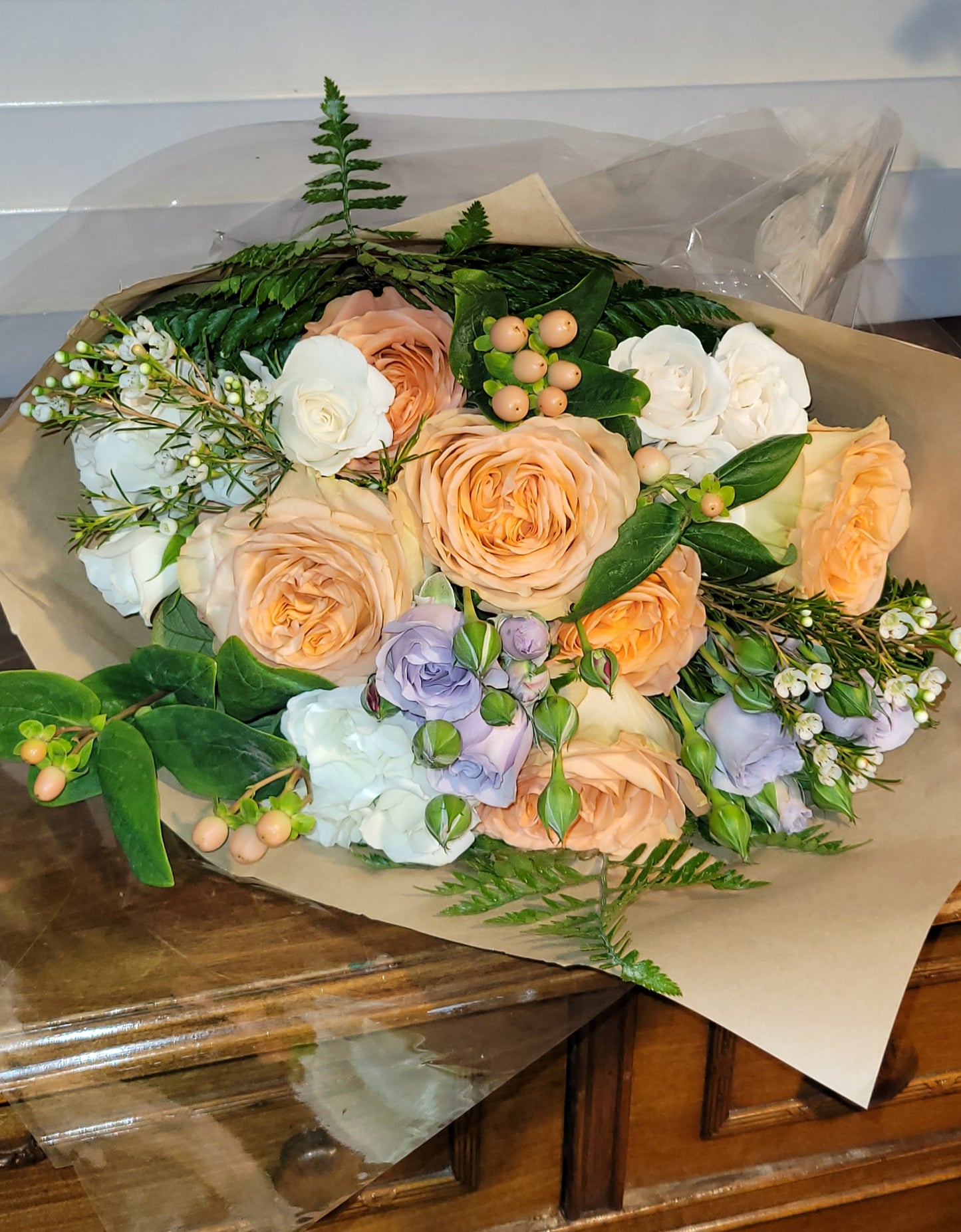 NEW! Fresh Floral Wrapped Bouquet (no vase)